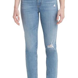 Light Blue Distressed Levi Jeans